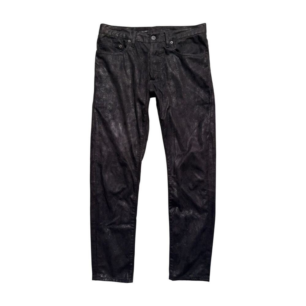 FW08 black glitter moleskin denim